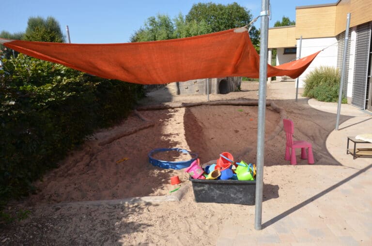 Andere Sicht Sandkasten Montessori Kinderhaus Karben